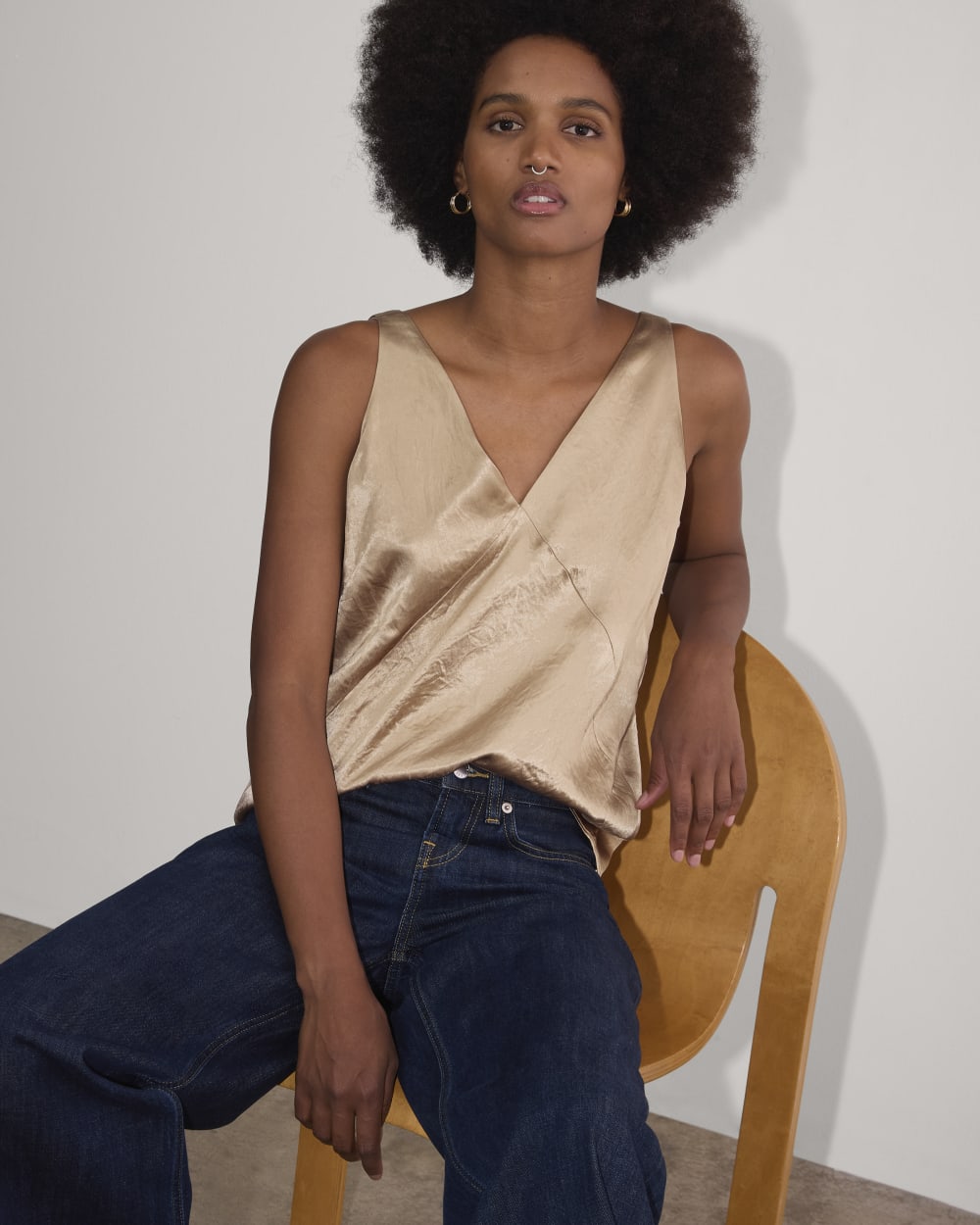 The Satin Tank | Champagne – Everlane