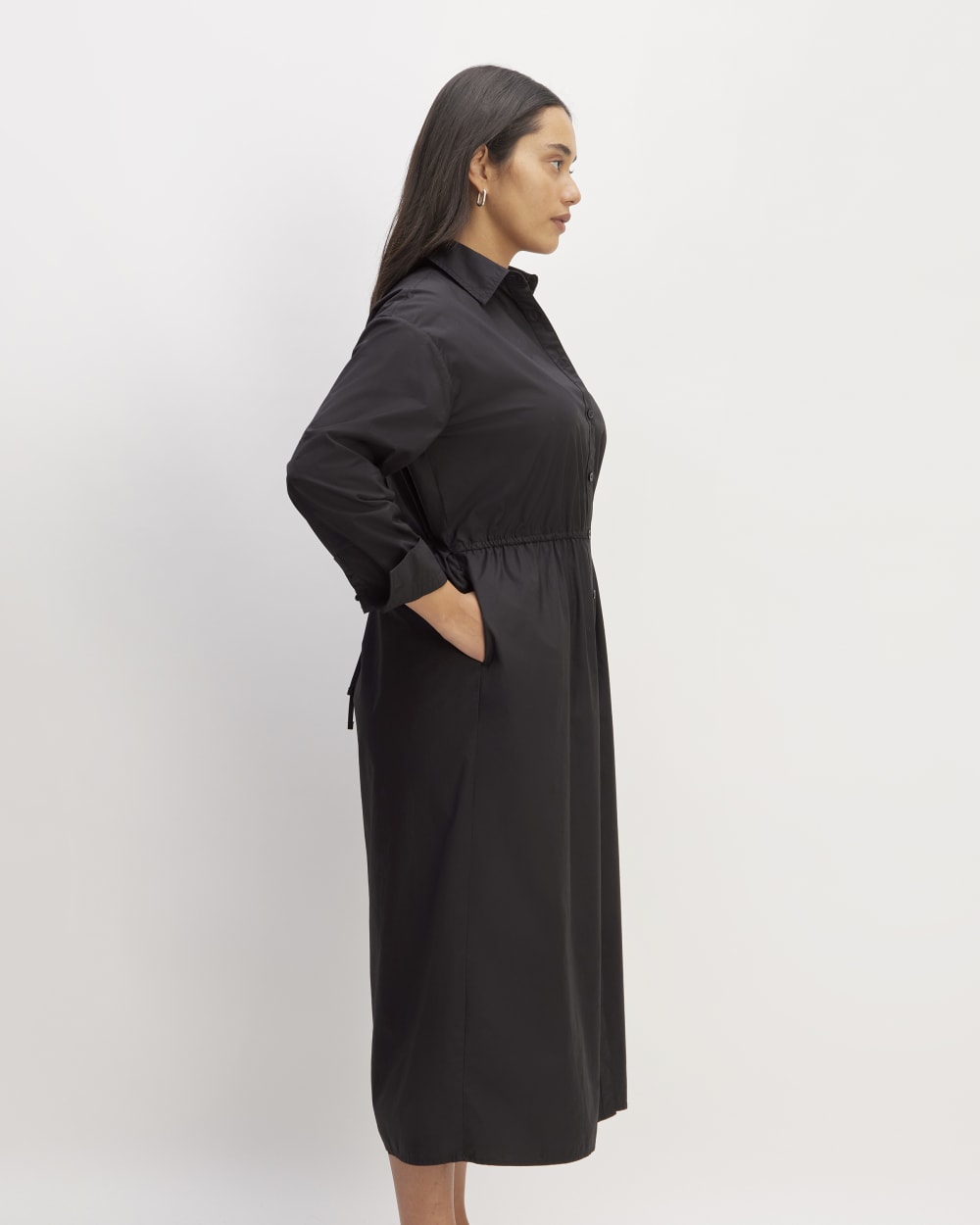 The Supima® Cotton Midi Shirt Dress | Black – Everlane