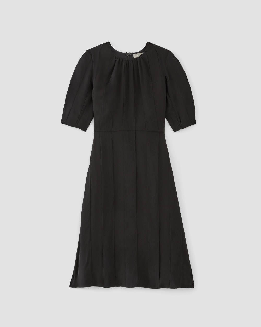 womens-city-stripe-ruched-dress-black | alt