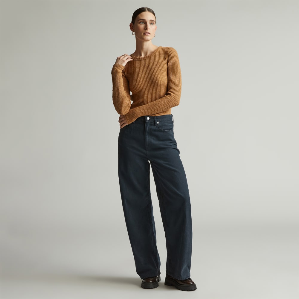 BOTTLE SLEEVE RIB ニット The Cozy Rib Long-Sleeve Tee | Black – Everlane