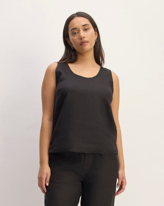 womens-linen-scoop-neck-tank-new-black | primary
