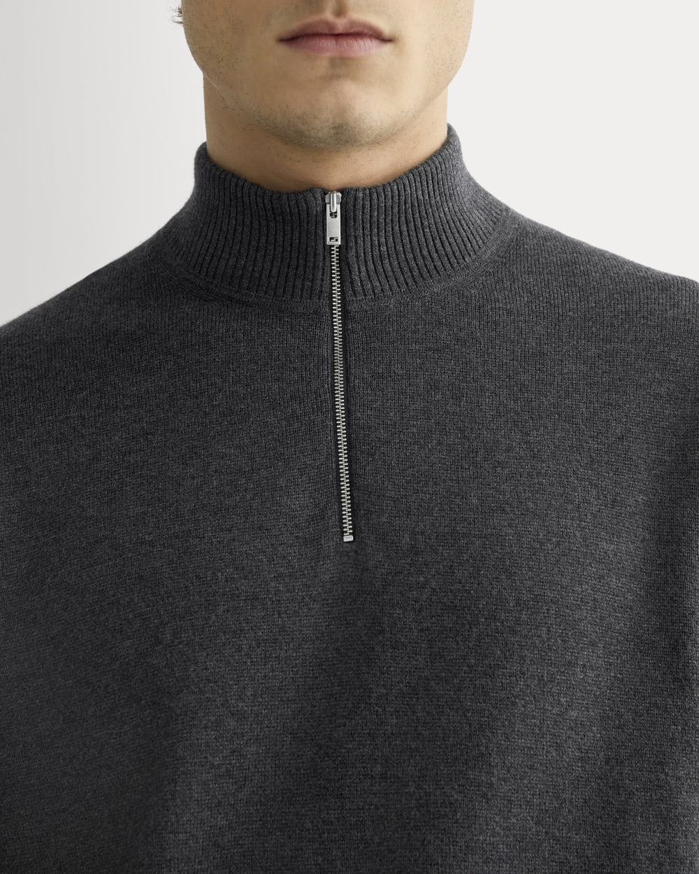 The No-Sweat Quarter-Zip | Heathered Ash – Everlane