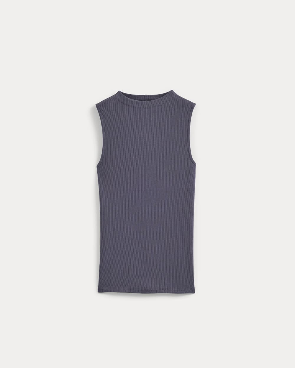 womens-supima-micro-rib-funnel-neck-tank-graystone | alt