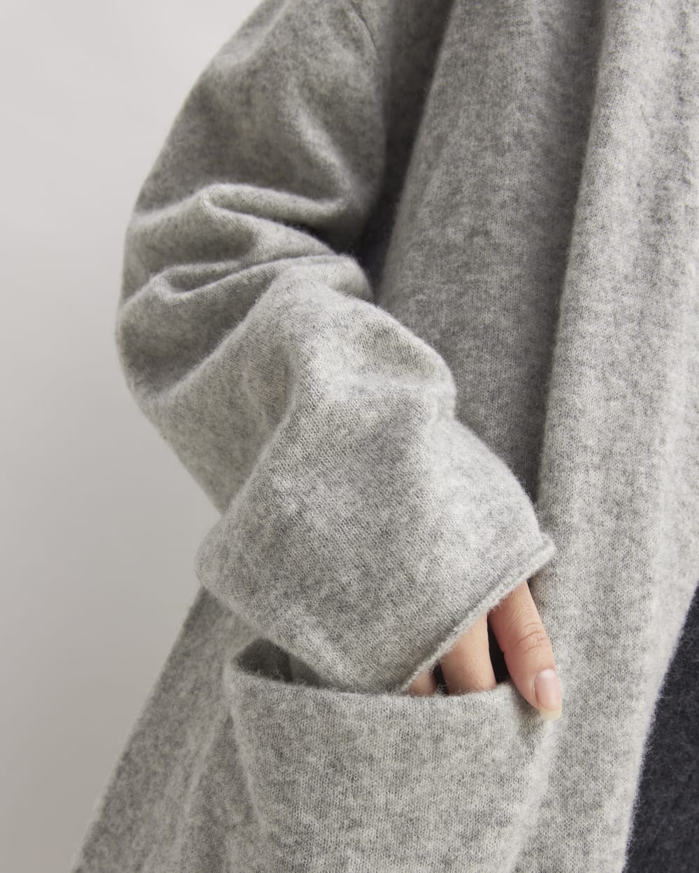 womens-cozy-stretch-long-cardigan-heathered-grey