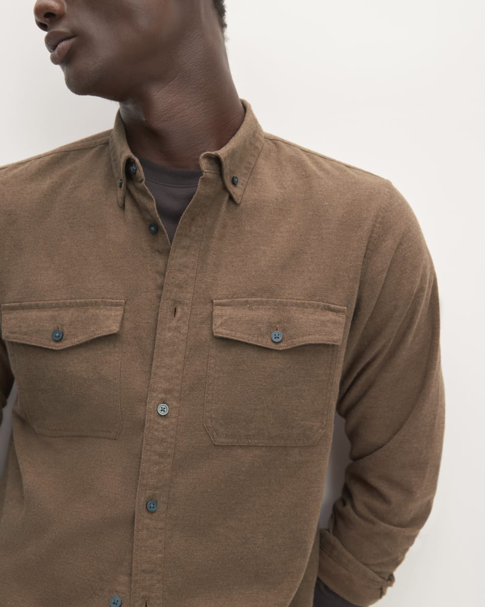 The Brushed Flannel Shirt | Heathered Cocoa Brown – Everlane