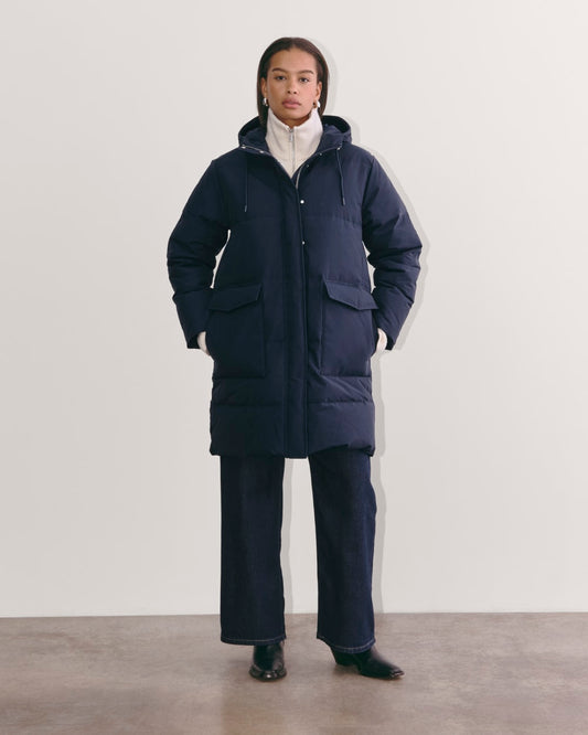womens-renew-long-puffer-navy | primary