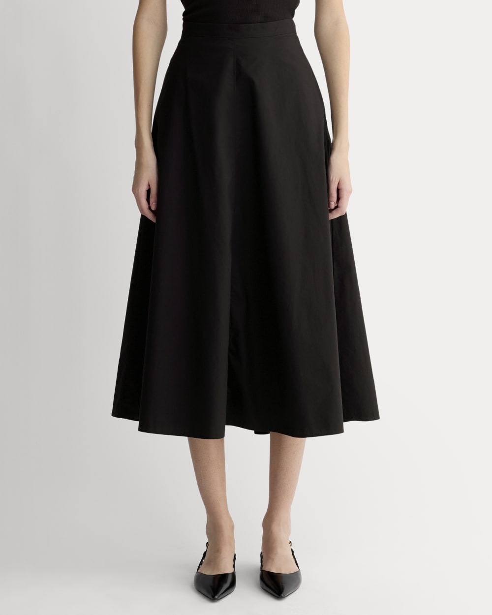 The Midi Skirt in Ultrasoft Cotton Black – Everlane