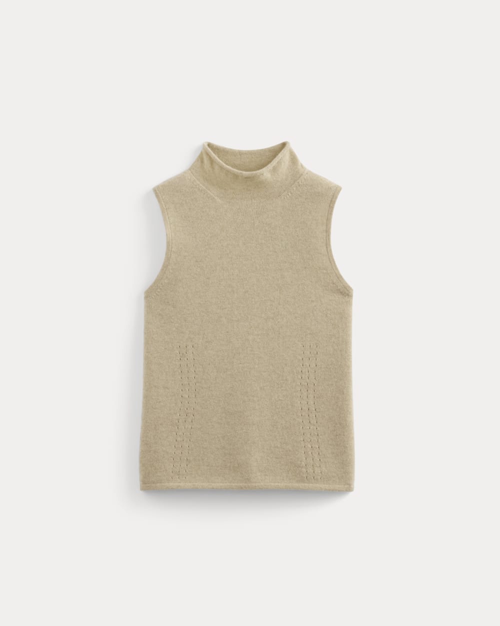 womens-cashmere-funnel-neck-tank-heather-light-camel | alt