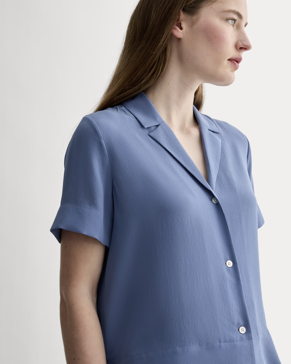 The Notch Shirt in Washable Silk | French Blue – Everlane