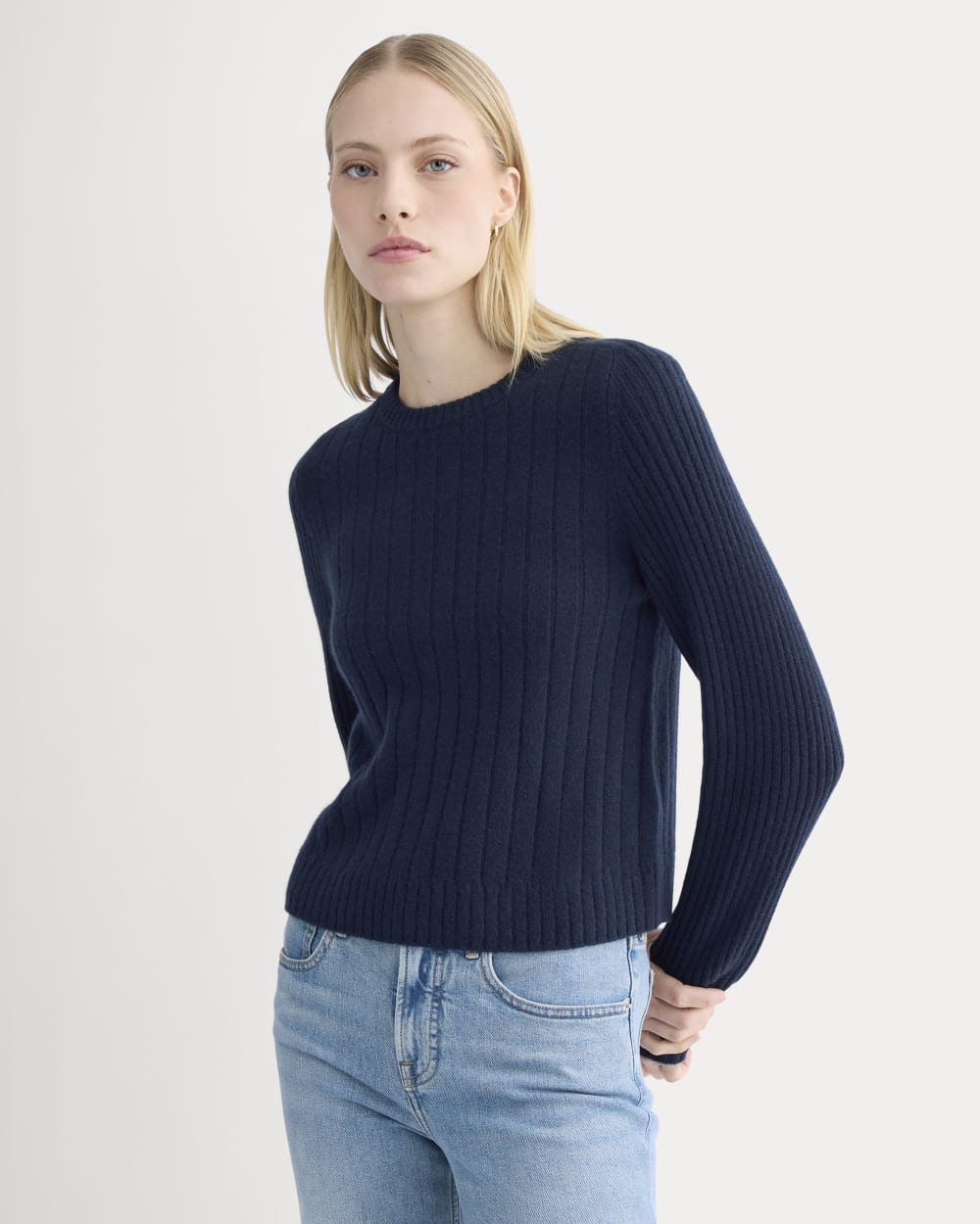 womens-mix-ribbed-crew-in-cashmere-navy | primary