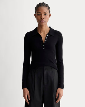 The Polo in Ultrasoft Merino | Black
