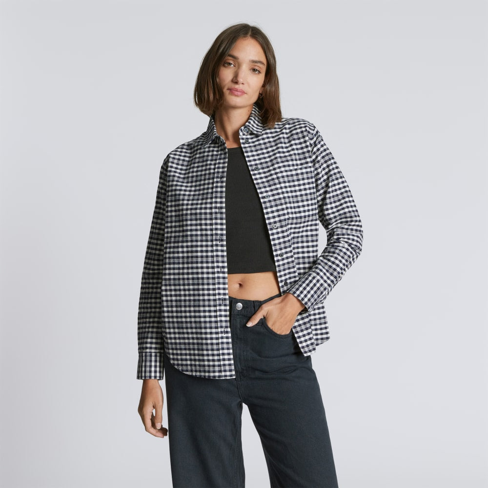 womens-relaxed-oxford-shirt-ocean-cavern-plaid | primary