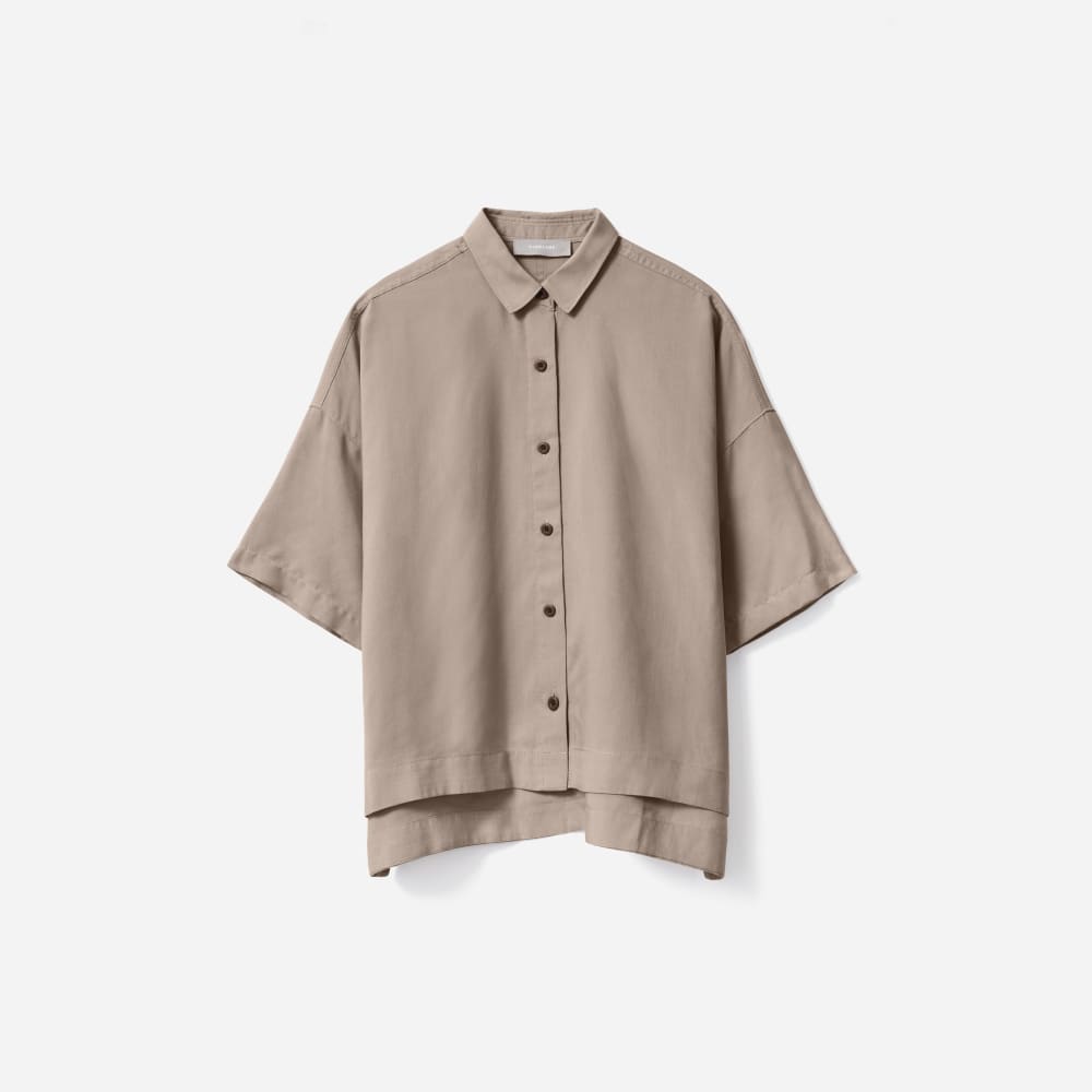 womens-drapey-square-shirt-hthr-brown | alt