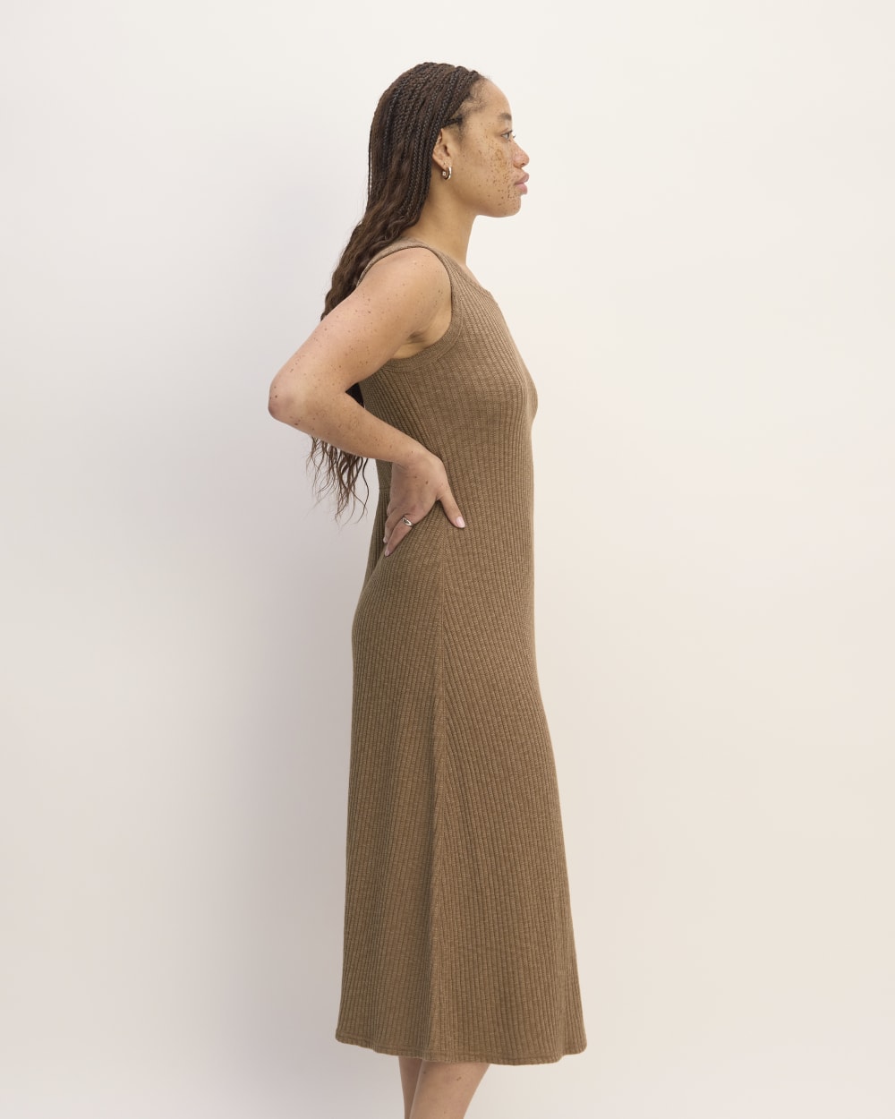 The Rib-Knit A-Line Tank Dress | Carob Brown Everlane The Rib-Knit A-Line Tank Dress | Carob Brown Everlane