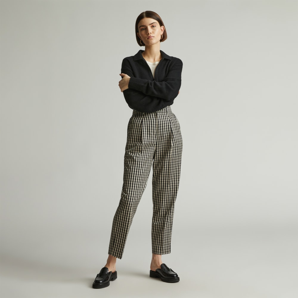 womens-tencel-way-high-taper-pant-khaki-black | primary