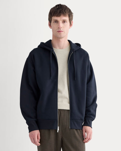 Luxe Fleece Full-Zip Hoodie | Deep Navy – Everlane
