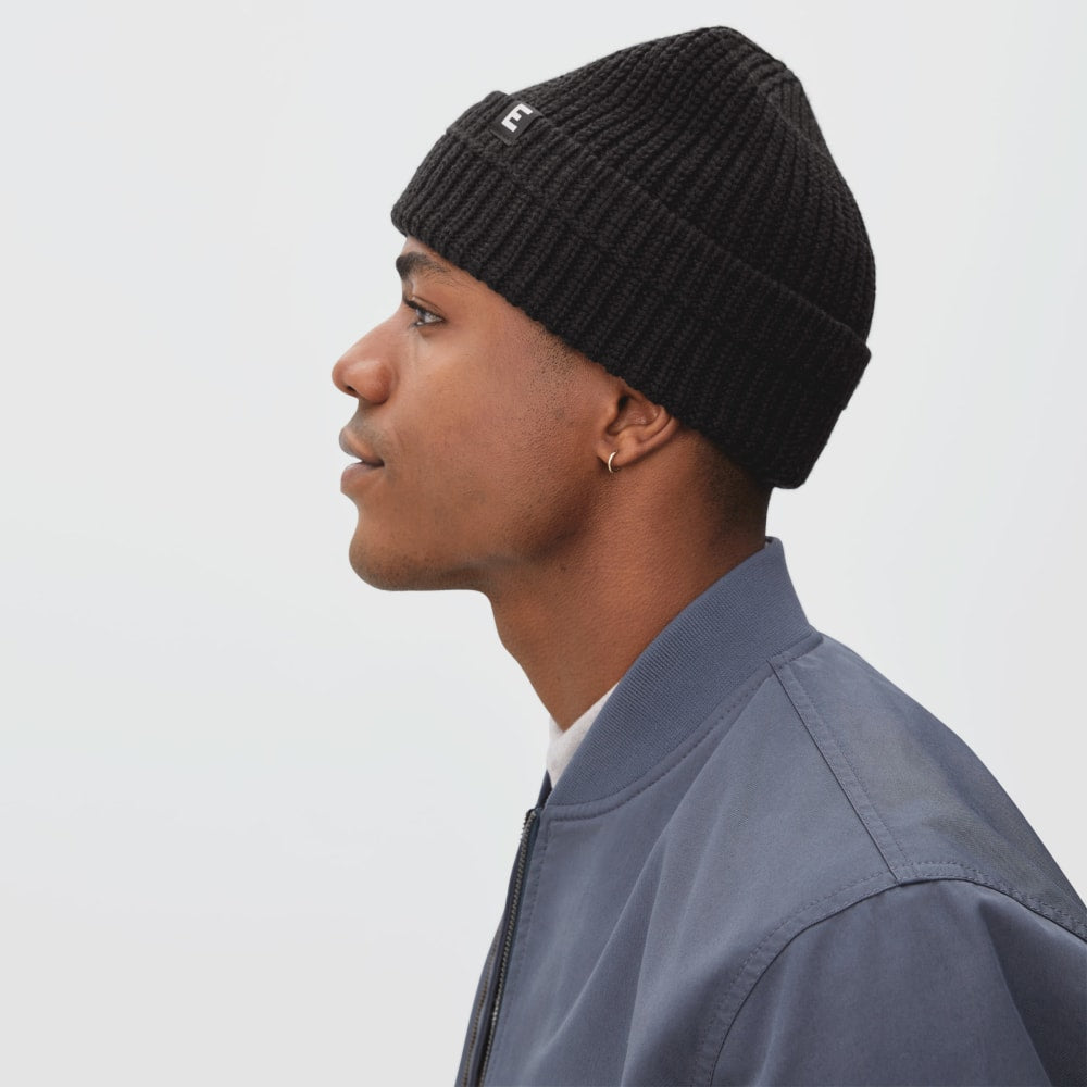 The Organic Cotton Chunky Beanie | Black – Everlane