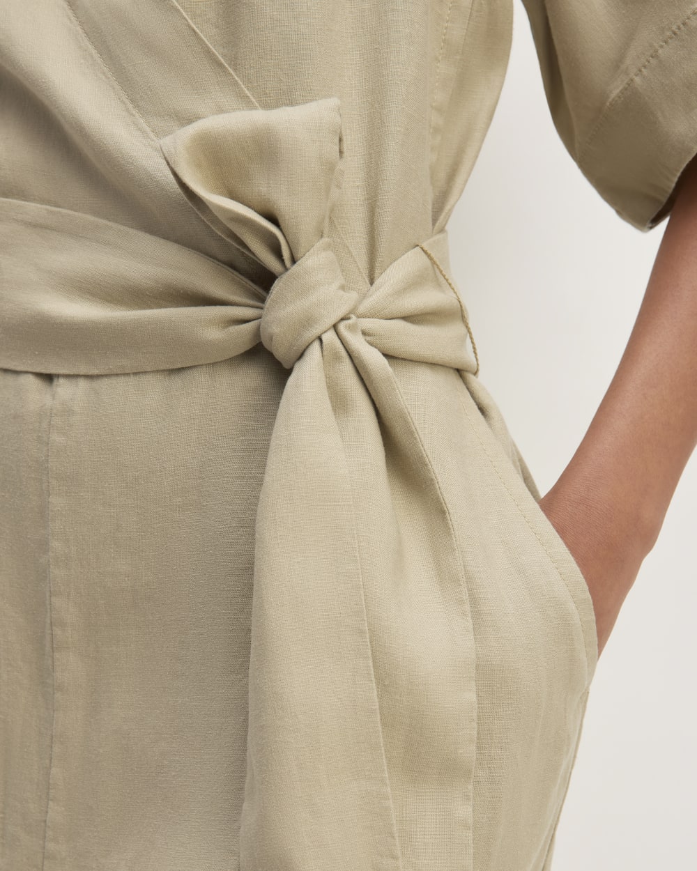 womens-linen-cross-front-jumpsuit-trench-coat-khaki