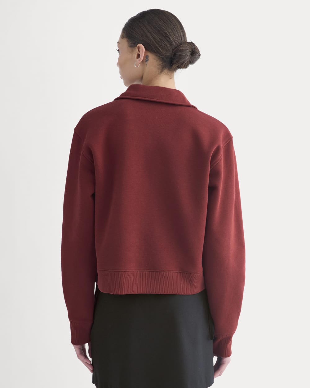 womens-luxe-fleece-zip-polo-merlot