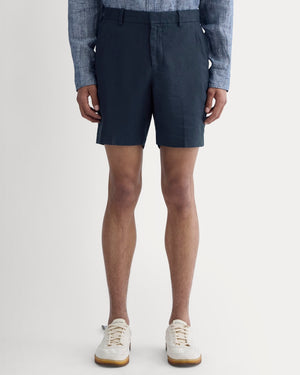 The 7" Linen Trouser Short | Navy