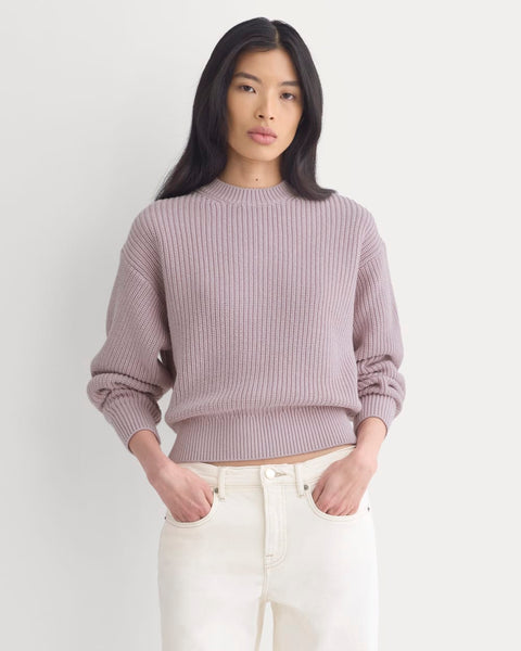 Cropped Ribbed Crew in Everyday Cotton | Burnished Lilac – Everlane