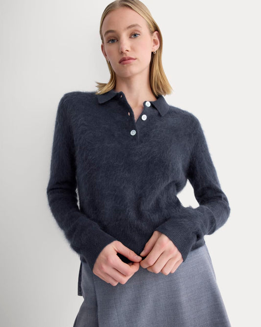 womens-lush-cashmere-crop-polo-sweater-starry-navy | primary
