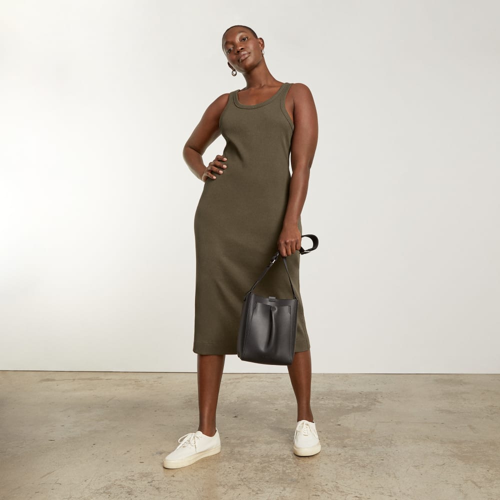 everlane open back rib dress The Gauze Open-Back Dress