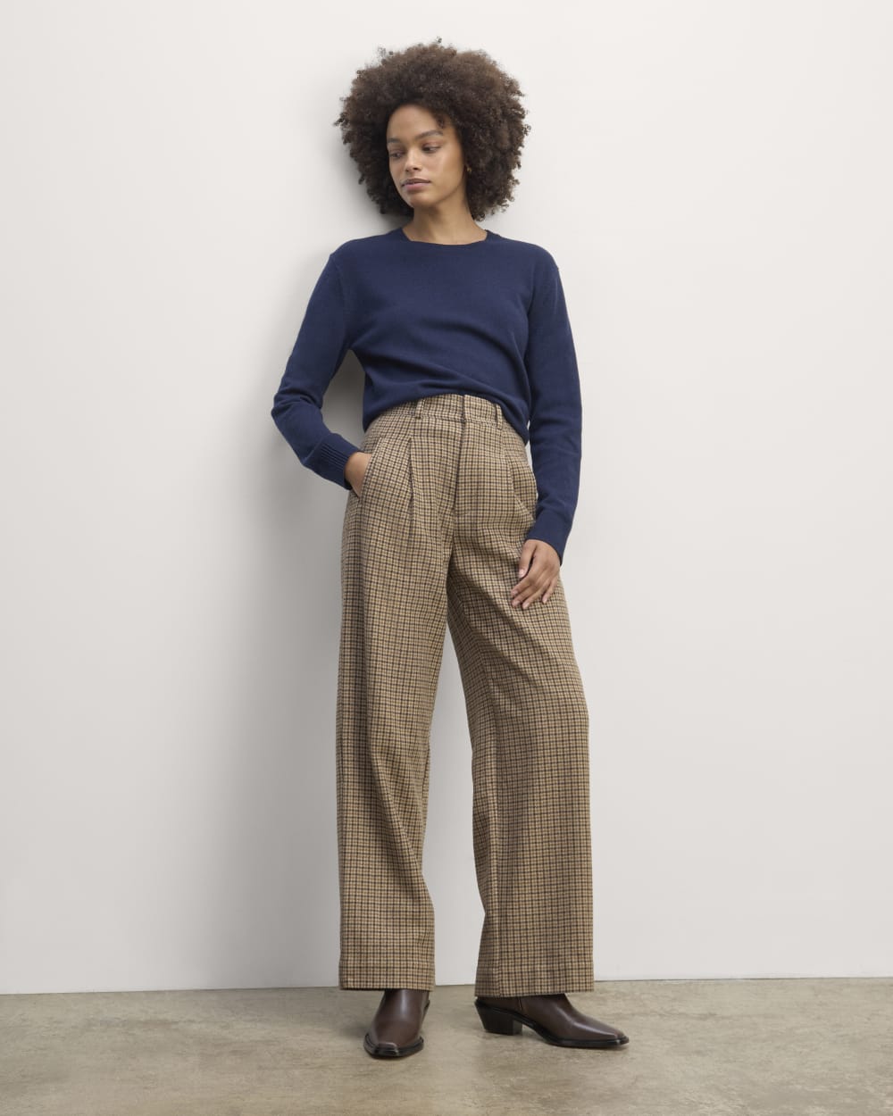 womens-wool-draper-pant-camel-houndstooth | primary