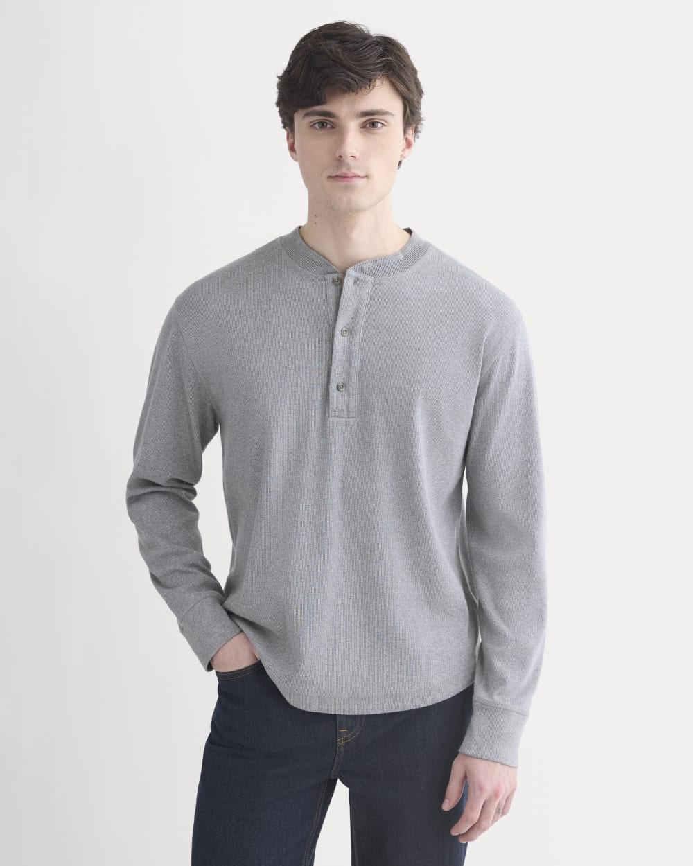 Vintage Rib Henley | Vintage Heather Grey – Everlane