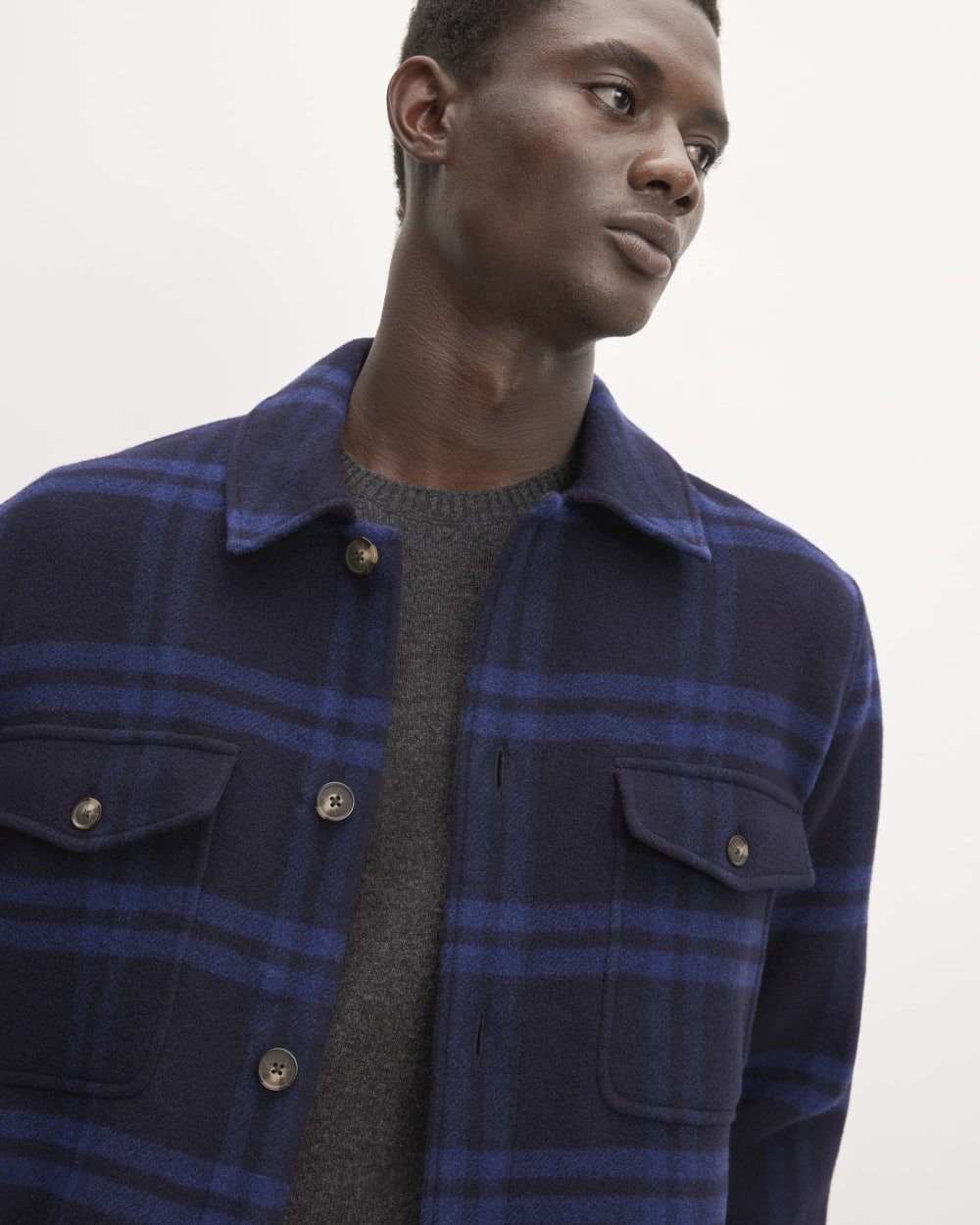 The ReWool® Oversized Shirt Jacket | Blue / Navy – Everlane