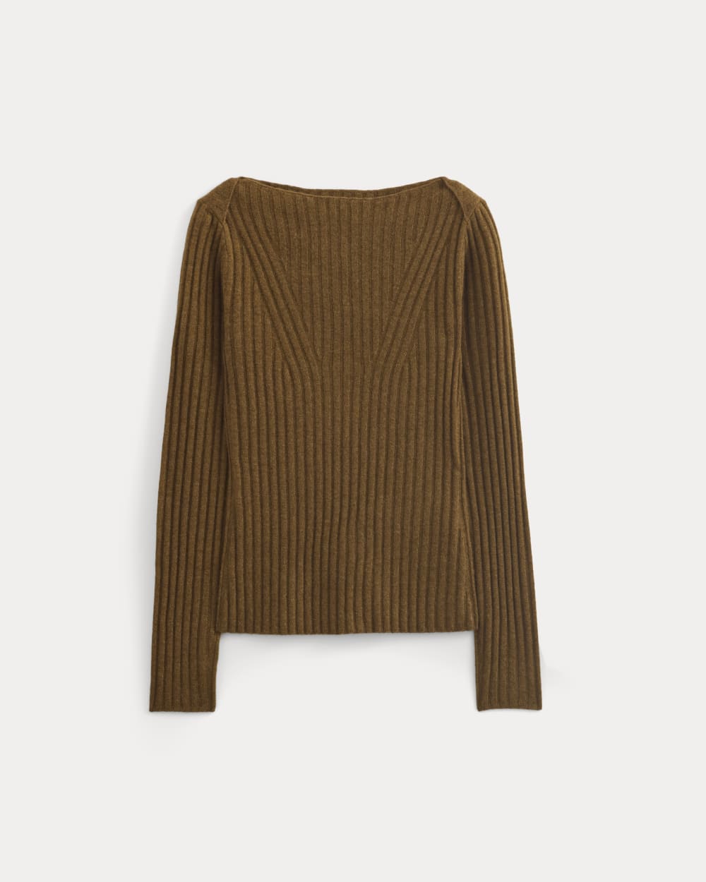 Cashmere Ribbed Boat-Neck Sweater | Heathered Toffee – Everlane