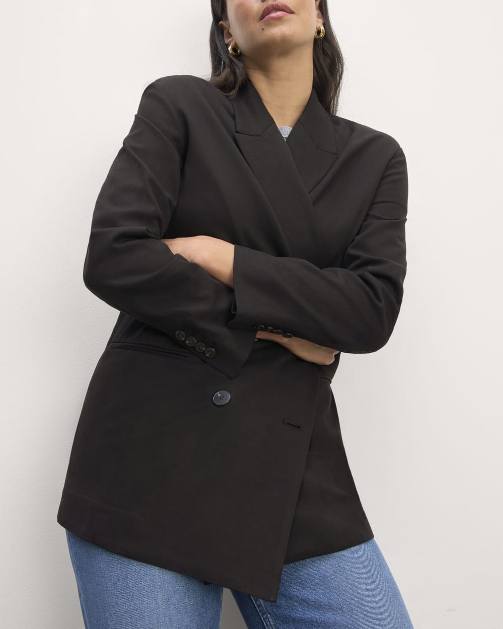 The Double-Breasted Blazer in Buttersmooth | Black – Everlane