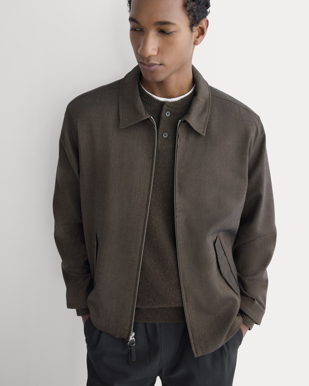 Tailored Zip Jacket | Heathered Fudge – Everlane