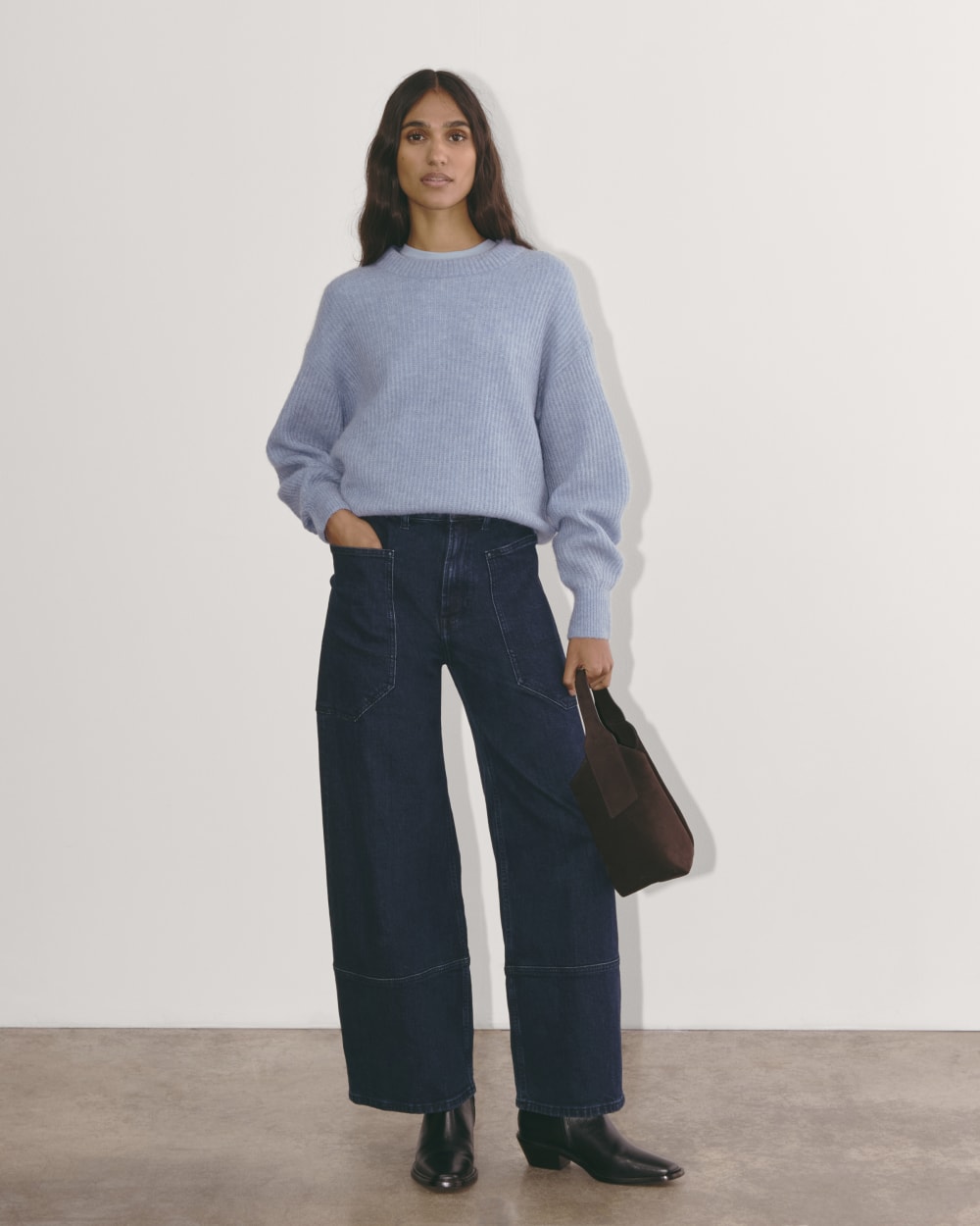 The Cocoon Crew in Alpaca | Heather Blue Slate – Everlane