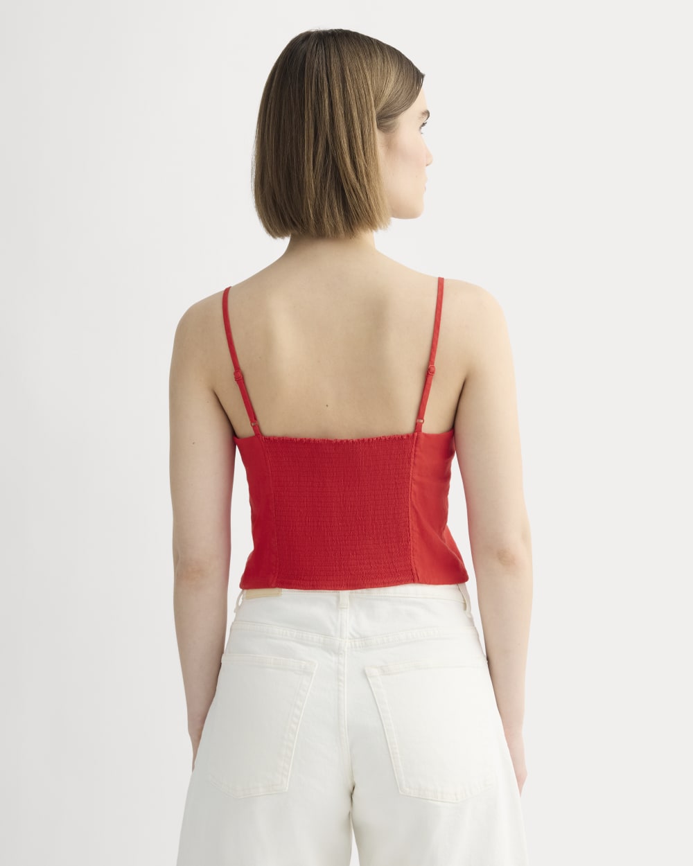 The Seamed Top in Stretch Linen | Classic Red – Everlane