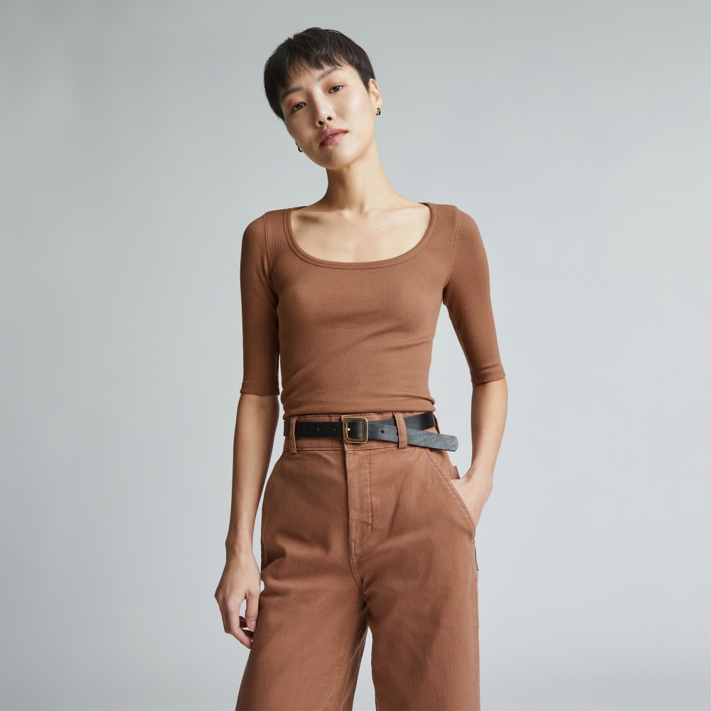 womens-pima-micro-rib-scoop-neck-cocoa-brown | primary