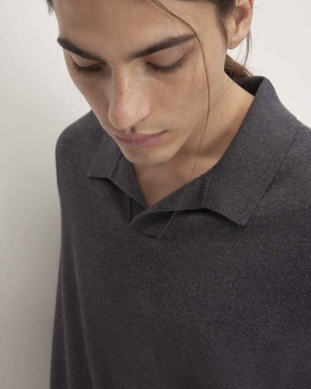 Long Sleeve Polo Shirt No Collar Sleeve Men's Nike No Collar