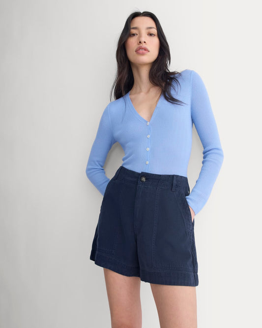 womens-tencel-darted-utility-short-navy | primary