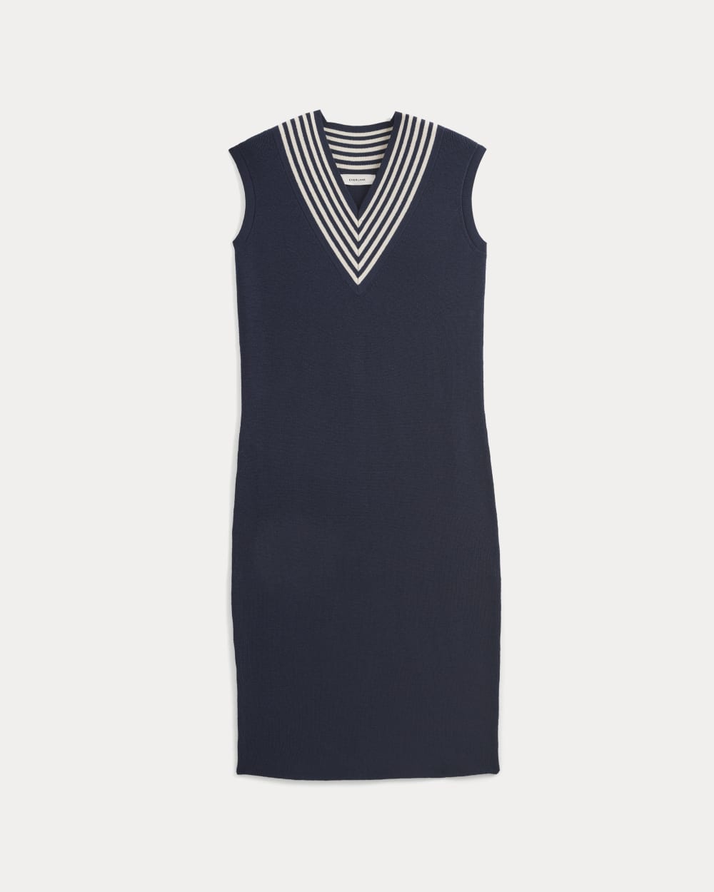 Relaxed V-Neck Midi Sweater Dress in Cotton Merino | Navy Everlane Relaxed V-Neck Midi Sweater Dress in Cotton Merino | Navy Everlane