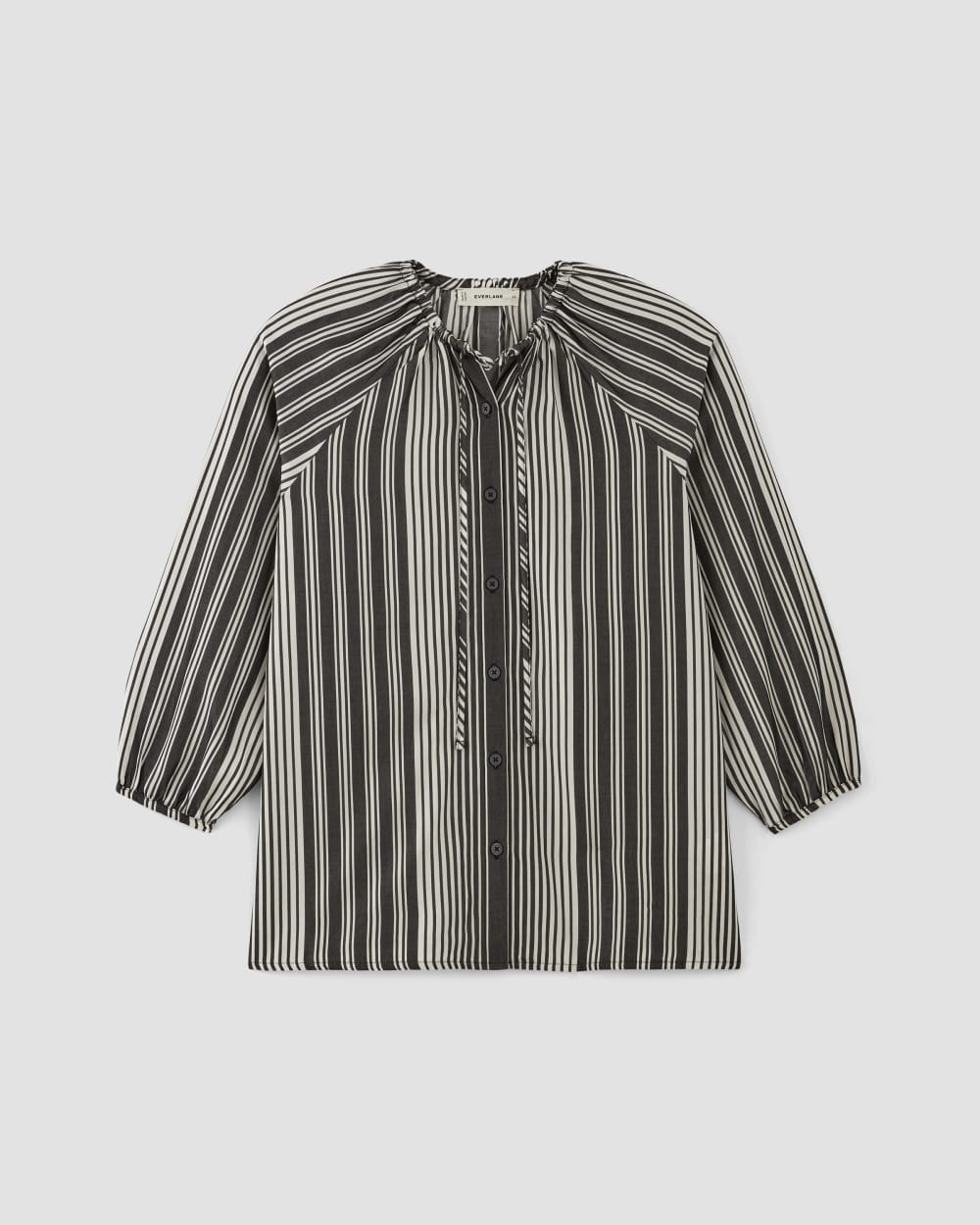 womens-tencel-gathered-shirt-black-bone | alt