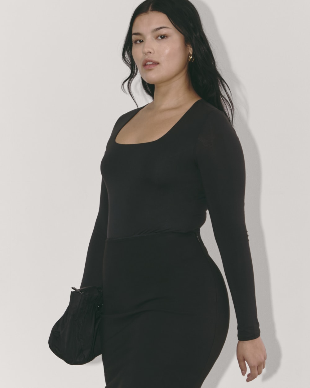 womens-long-sleeve-square-bodysuit-thong-black