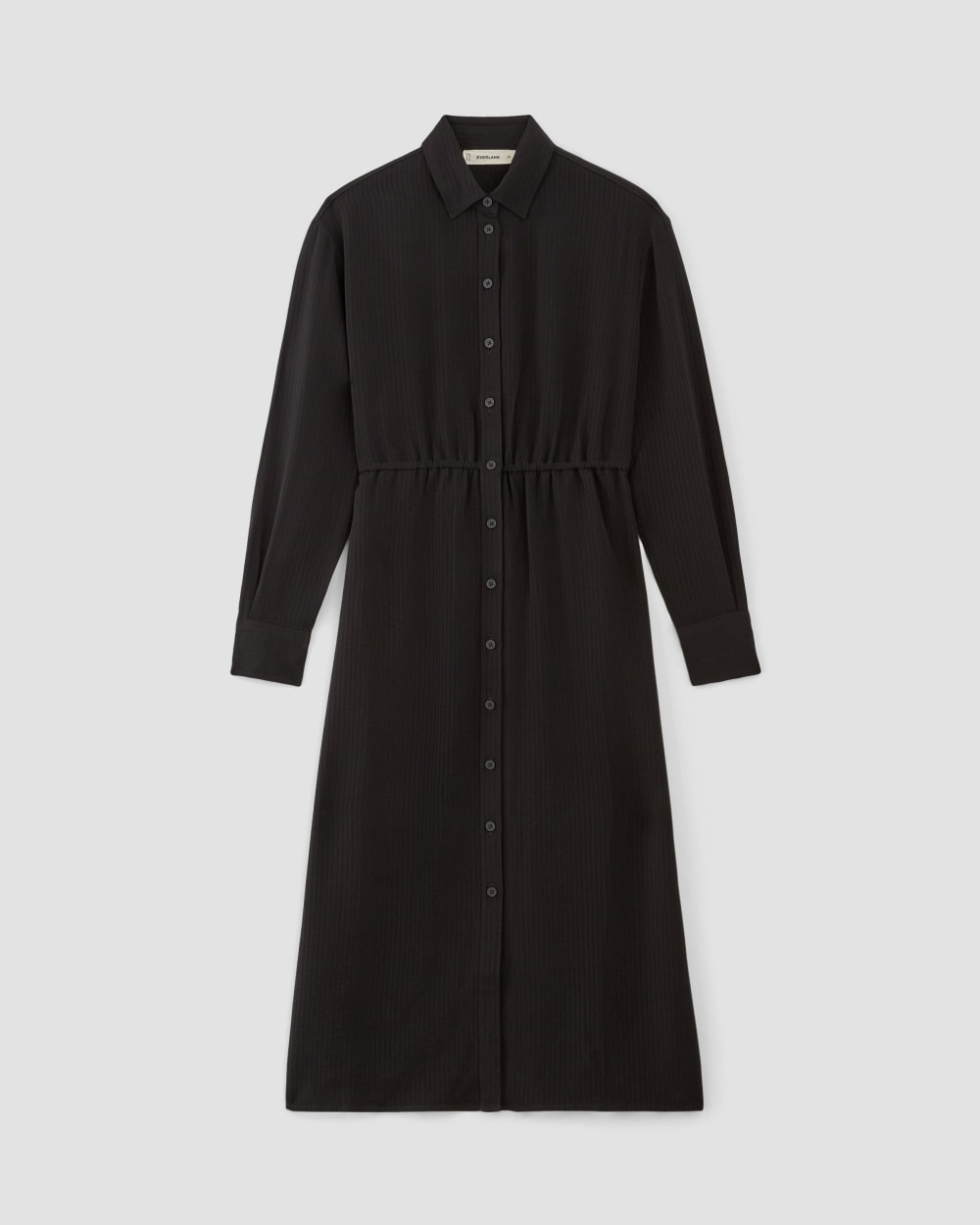 The Mini Jacquard Stripe Shirt Dress | Black – Everlane