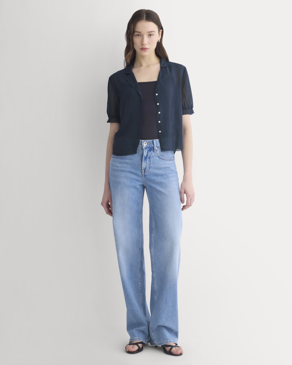 womens-notch-collar-shirt-silk-georgette-navy