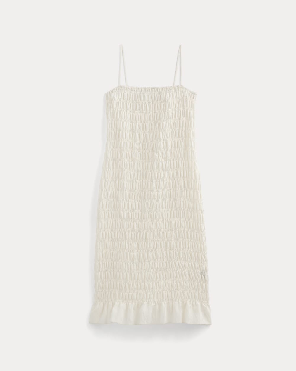 everlane smocked linen dress EVERLANE The Smocked Linen Dress Sleeveless Tawny Brown Oversized Pockets Small
