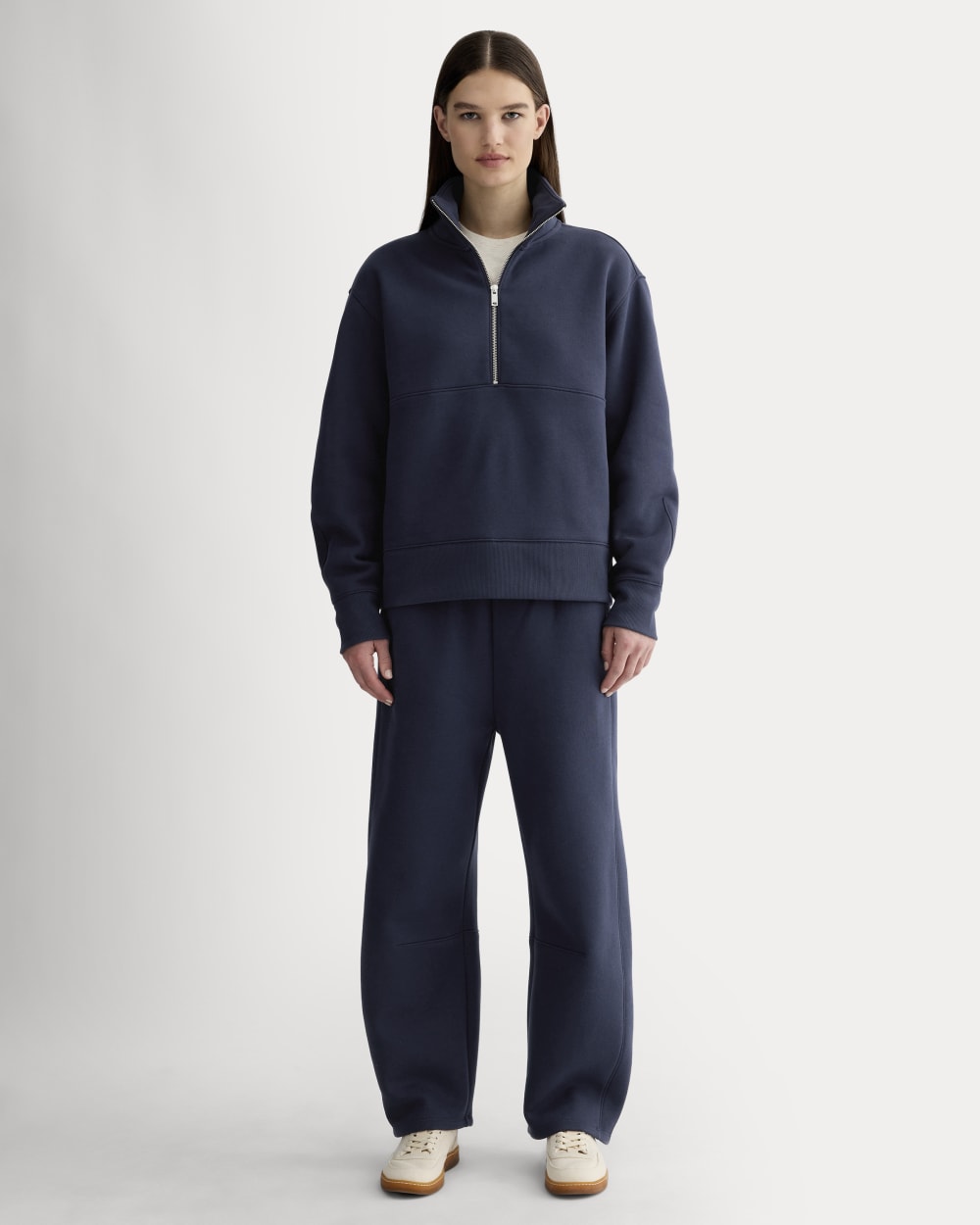 Luxe Fleece Half-Zip Sweatshirt | Navy – Everlane
