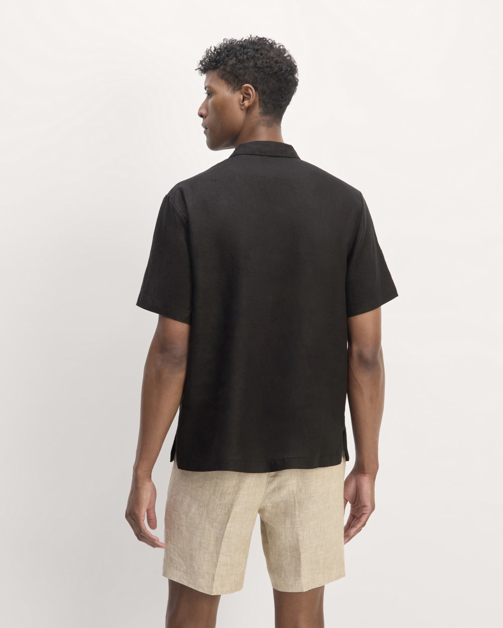 The Linen Short-Sleeve Popover Shirt | Black – Everlane