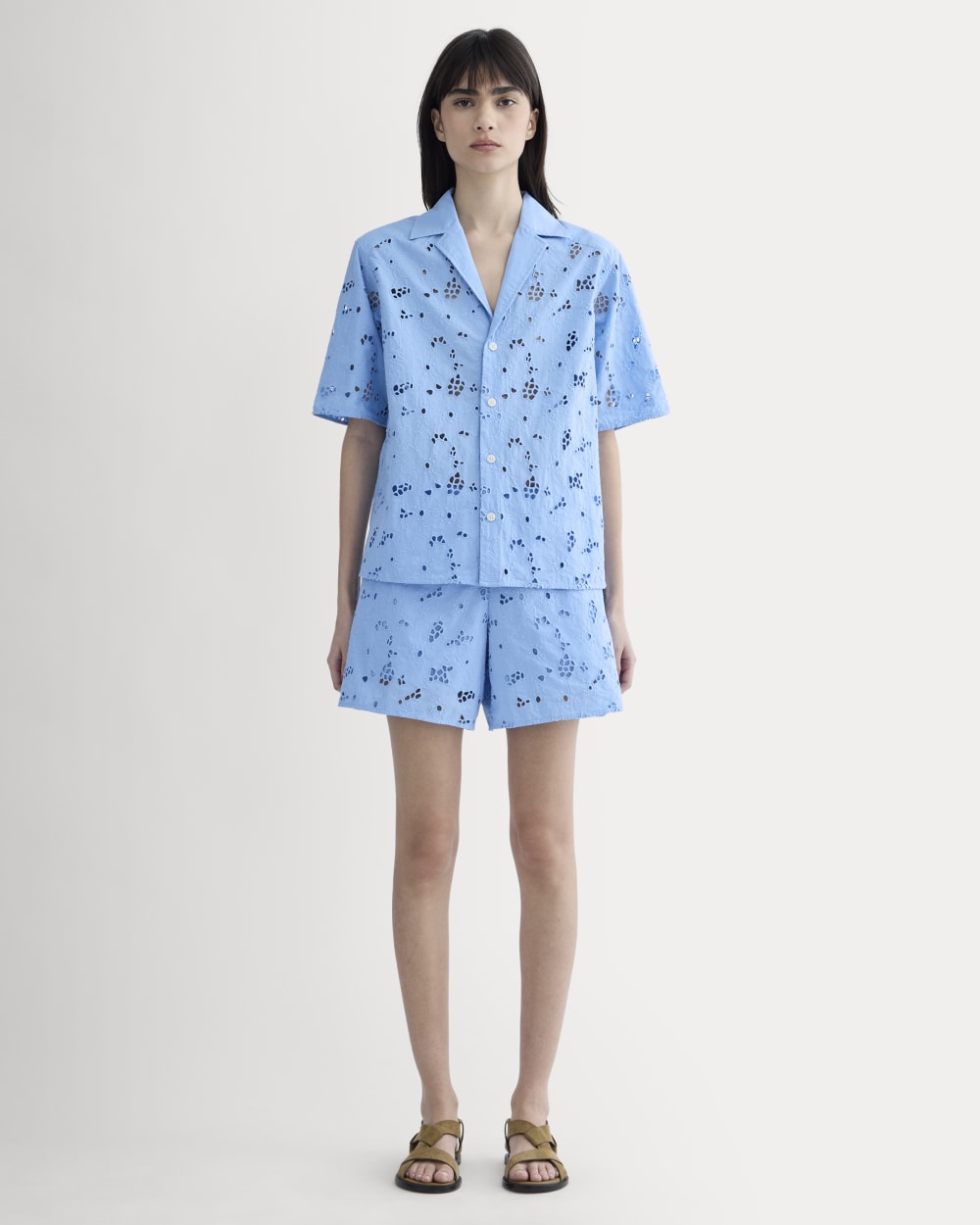 The Eyelet Camp Shirt | Sky Blue – Everlane