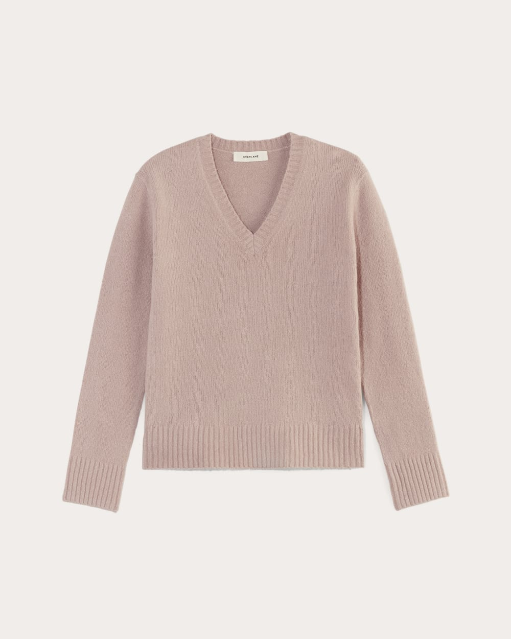 The V-Neck Sweater in Plush Cotton Dusty Rose – Everlane