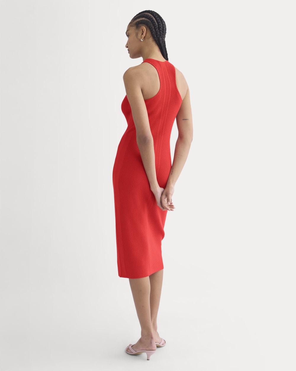 womens-cutaway-ribbed-midi-dress-fiery-red