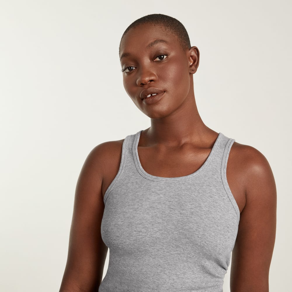 The Pima Micro-Rib U-neck Tank | Heathered Grey – Everlane